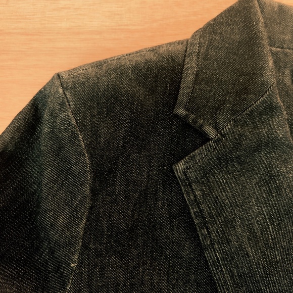 Lauren Ralph Lauren women's denim blazer size 10 black jean jacket classic slim - Picture 6 of 8